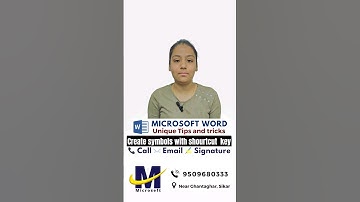 word Unique Tips and tricks, Create symbols with shourtcut key, 📞 Call ✉ Email ✍ #msexcelwire #short