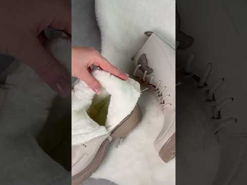 Бежеві зимові високі черевики натуральна замша доступна ціна, відео 2