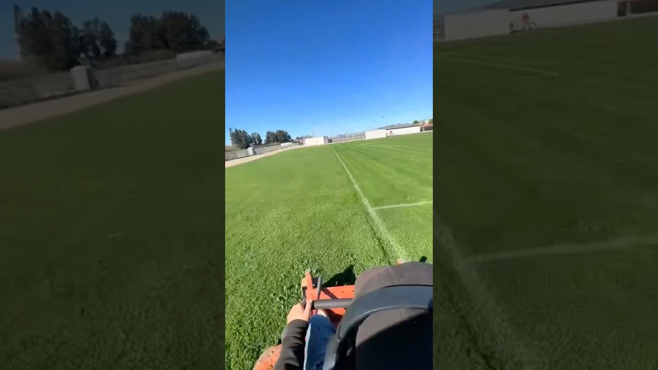 First person mowing POV 