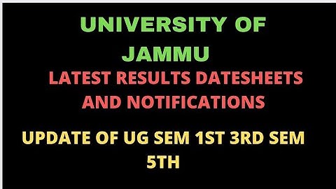 jammu university||Results/ Datesheet/Ug sem 1st 3rd 5th exam update