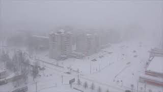 Снежная метель пришла после сильного мороза Будьте осторожны Снегопад Новочебоксарск 14 01 2021