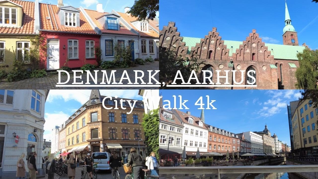 DENMARK, Beautiful City Streets And Architecture - AARHUS City Walking Tour 4k