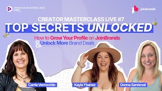 Creator Masterclass Live #7 | The JoinBrands Profile Secrets That Get Creators Hired More