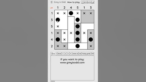 Grey is Odd - Today grids. Solution level 1 6X6 dated 03-10-2024