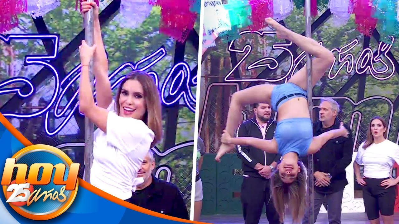 Andrea Escalona y Tania Rincón se subieron al tubo con lecciones de 'Pole Dance' | Programa Hoy