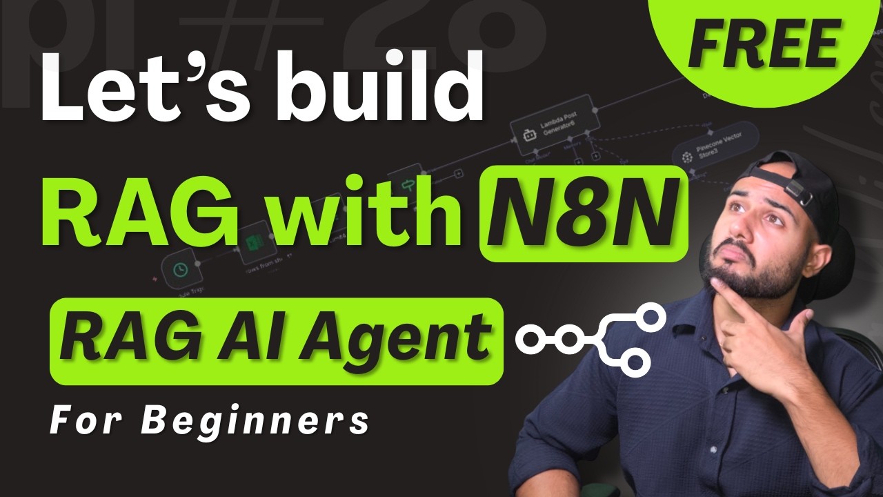 Build RAG AI Agent with n8n tutorial thumbnail