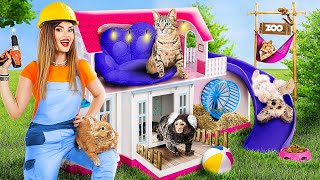 We're building a twin zoo! Pet rooms at home in 24 hours!