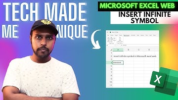 How to insert infinity symbol in Microsoft excel web |  insert infinity symbol in Microsoft excel