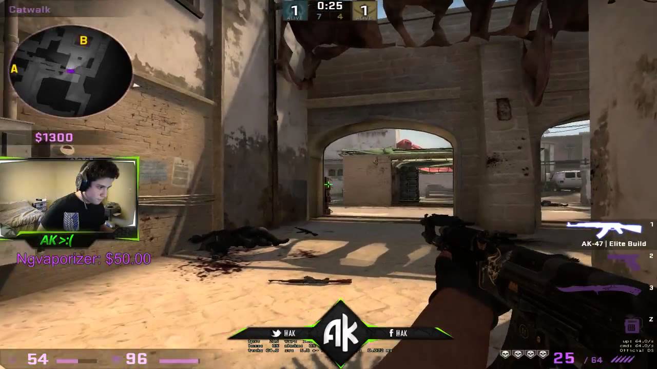 CSGO | 1v5 Ace Clutch on Mirage Global Elite Game | AK