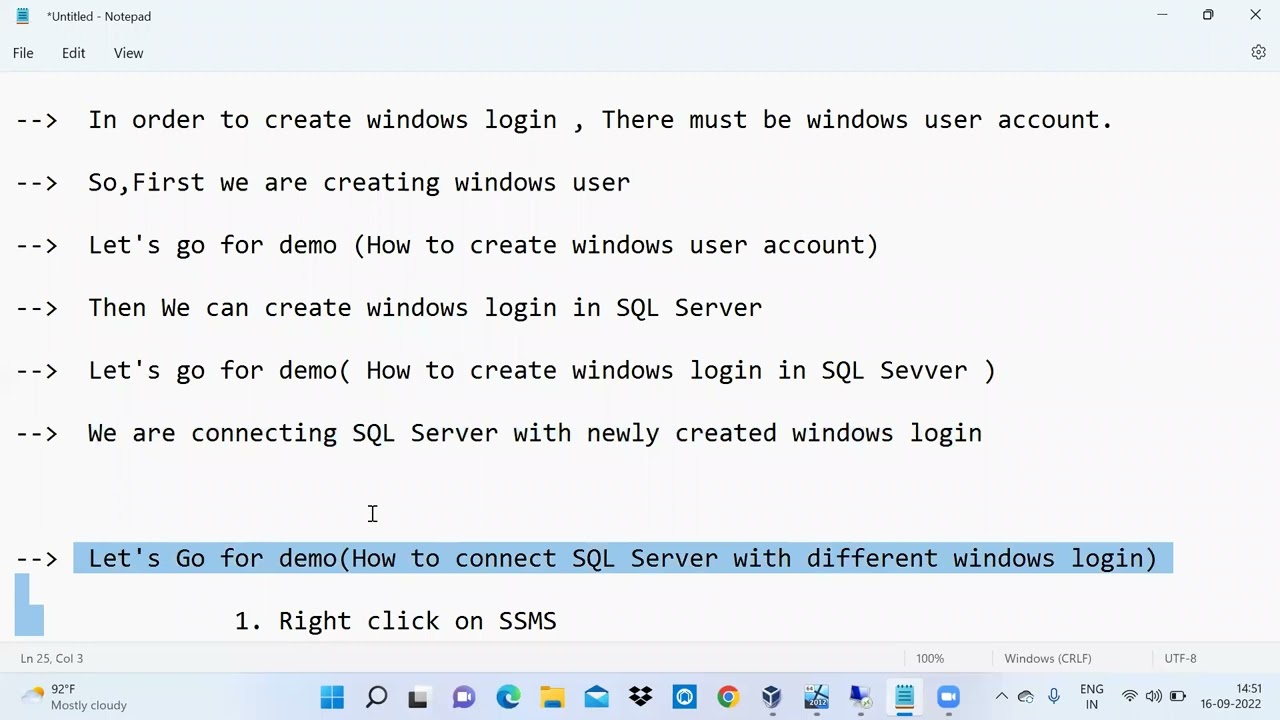 How to create windows login in SQL Server - YouTube