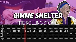 The Rolling Stones - Gimme Shelter intro & main solo (Guitar lesson with TAB)