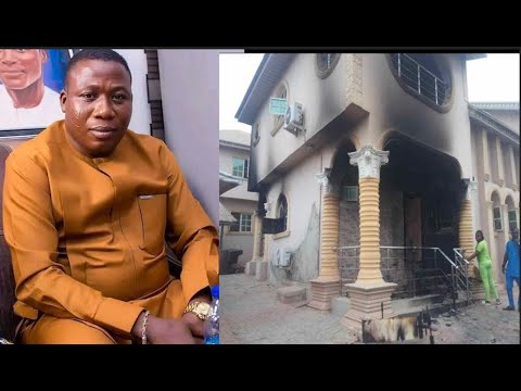 Retaliation! Sunday Igboho’s N50million House Burnt Down Days After He Chased Fulani Herdsmen Out