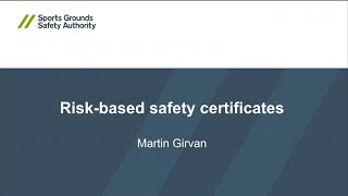 Risk based safety certificates