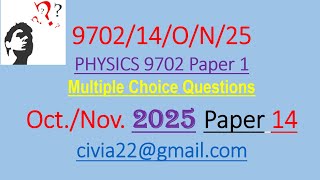 Part 1: October/November 2025 Physics 9702  Paper 14 [Qns 1 to 10] #education ##science #physics