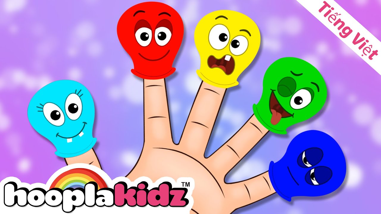 ⁣Bài hát thiếu Nhi | Bong Bóng Gia Dình Ngón Tay | HooplaKidz Tiếng Việt