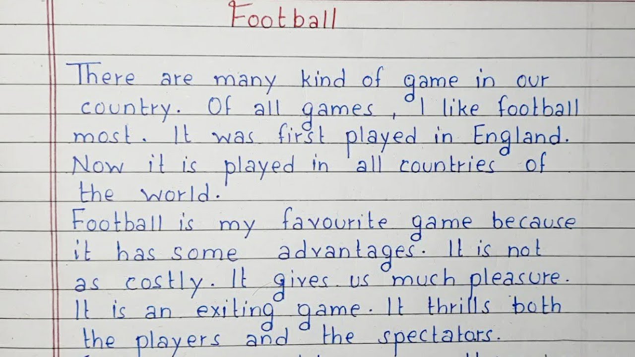 my dream job essay football player