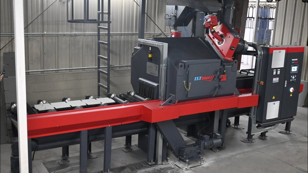 Roller conveyor shot blasting machine P-600x200