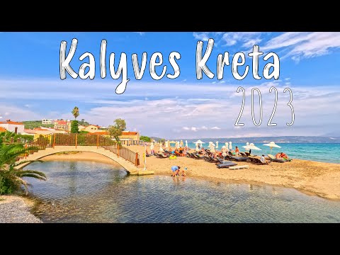 Kalyves Crete, walking tour 4k, Greece 2023