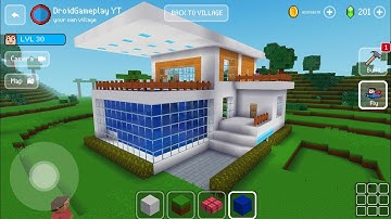 Modern house With Pool And Chicken Coop -  Block Craft 3d: Building Simulator Games for Free