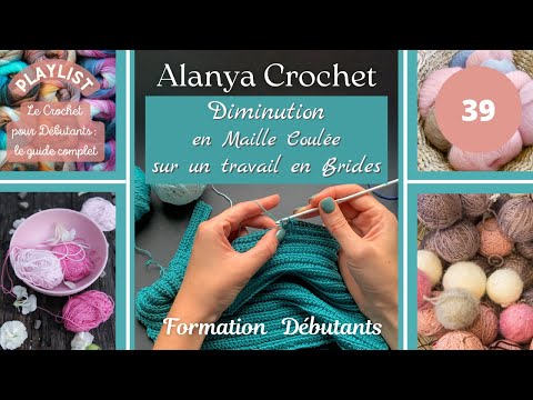 39 - Slip Stitch Decreases in Double Crochet: Crochet for Beginners!
