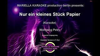 Wolfgang Petry -  Nur ein kleines Stück Papier (Karaoke Version)