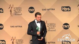 Leonardo DiCaprio in the press room at the 2016 SAG Awards
