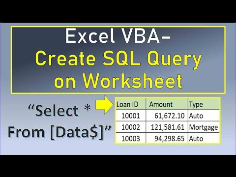 Excel VBA Create SQL Query on Worksheet