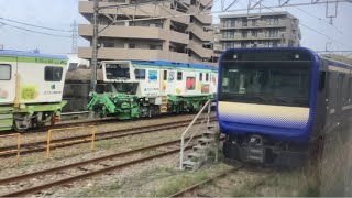 横須賀線普通千葉行きE217系0904SY-42横クラ1号車クハE216-2062両から観たJR逗子駅〜JR大船駅間の左側面展望！E217系Y-29横クラとE235系J-05+E235系F-…横クラ！