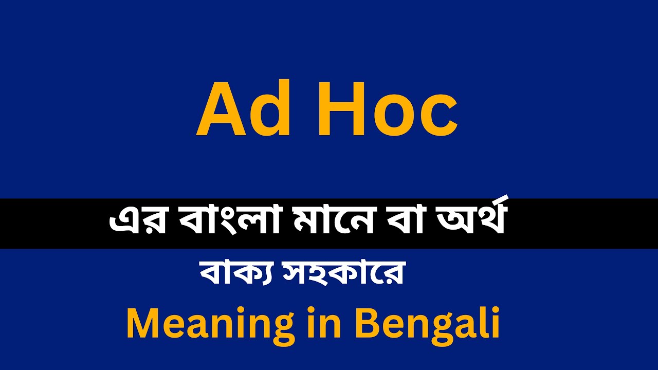 Ad hoc meaning in bengali ad hoc 