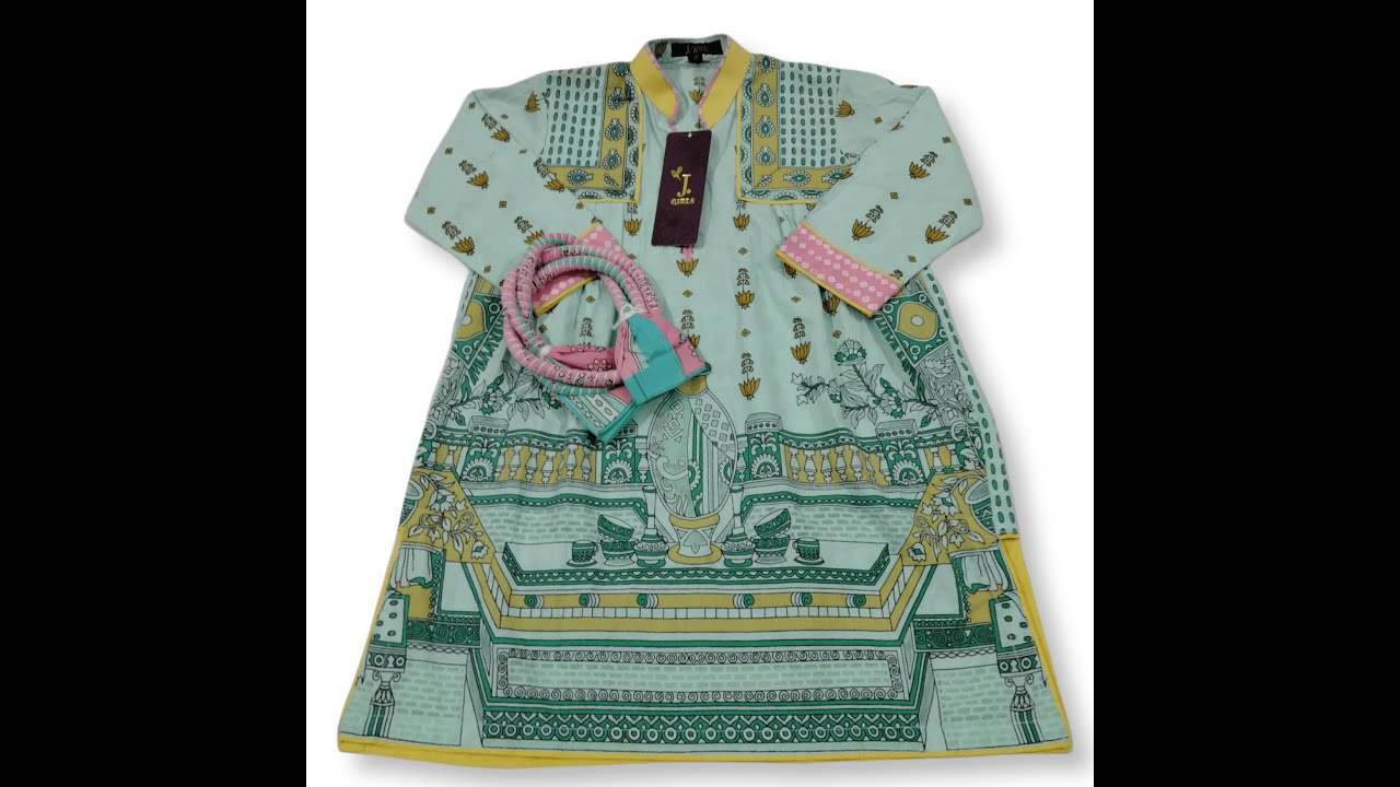 J. KIDS STITCHED PRINTED 2PCS SUIT FOR GIRL