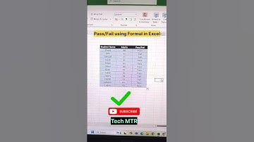 💥Pass/Fail using Formula in MS Excel #ytshorts  #excel #computereducation #computer  @techmtr2023