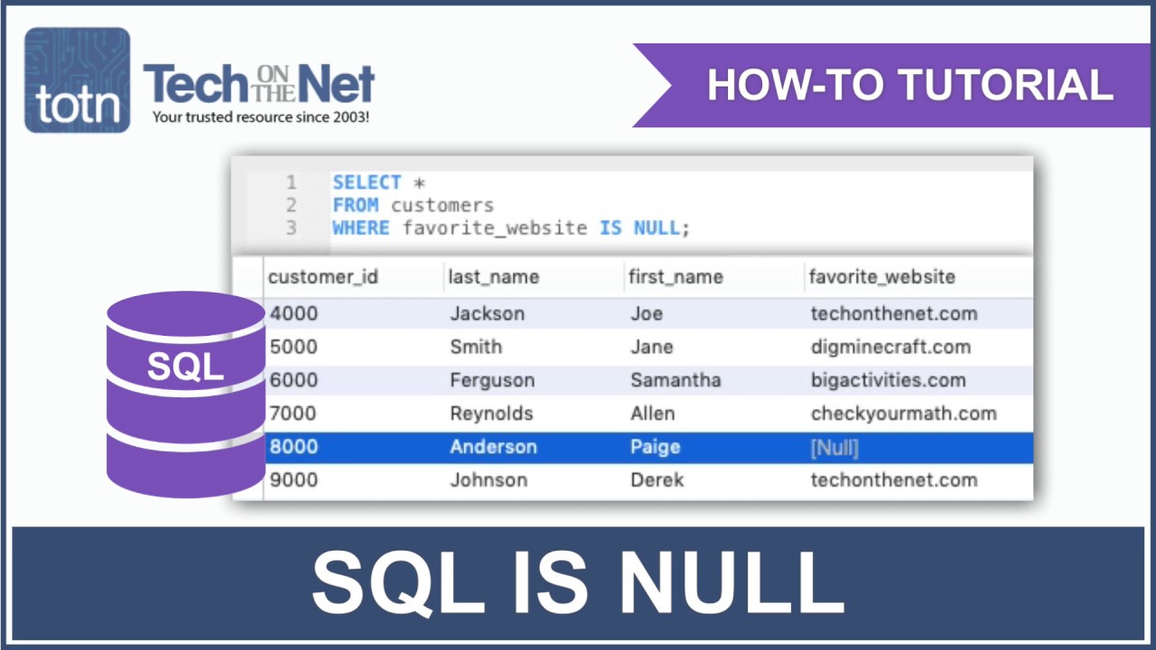 php isnull  Update  Cách sử dụng Điều kiện SQL IS NULL