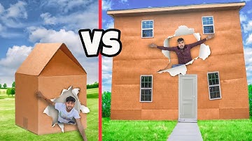 Different sizes cardboard box 24 hours surviving challenge