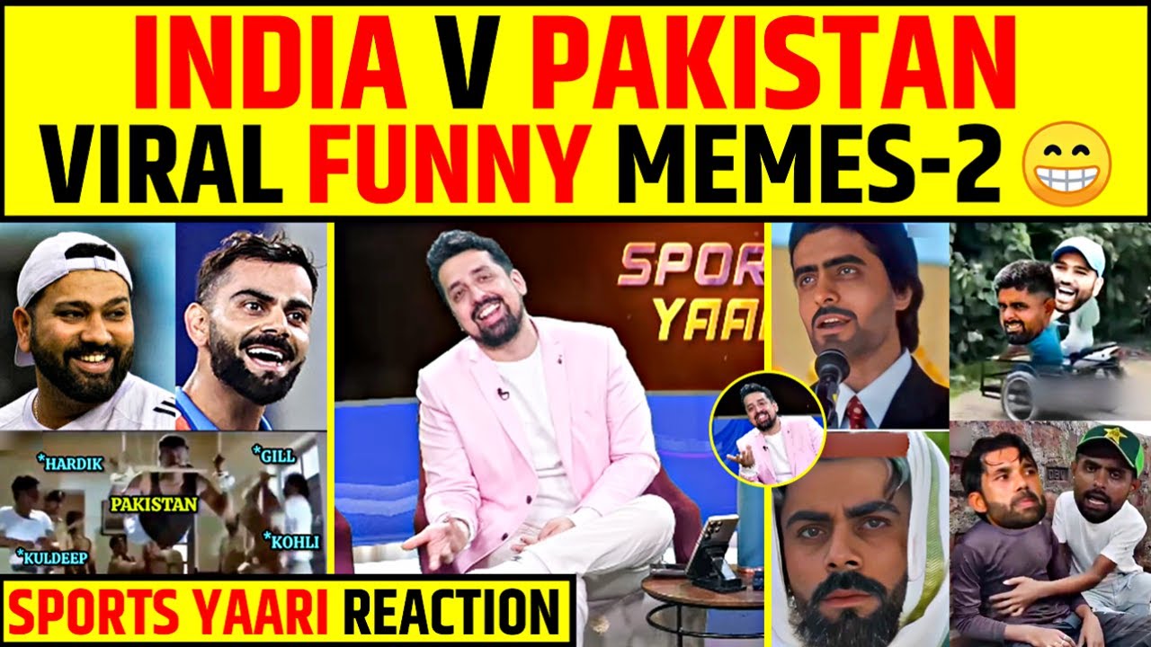 INDIA V PAKISTAN: VIRAL FUNNY MEMES 😂 SPORTS YAARI FUNNY REACTIONS #indvspak #viratkohli #babarazam