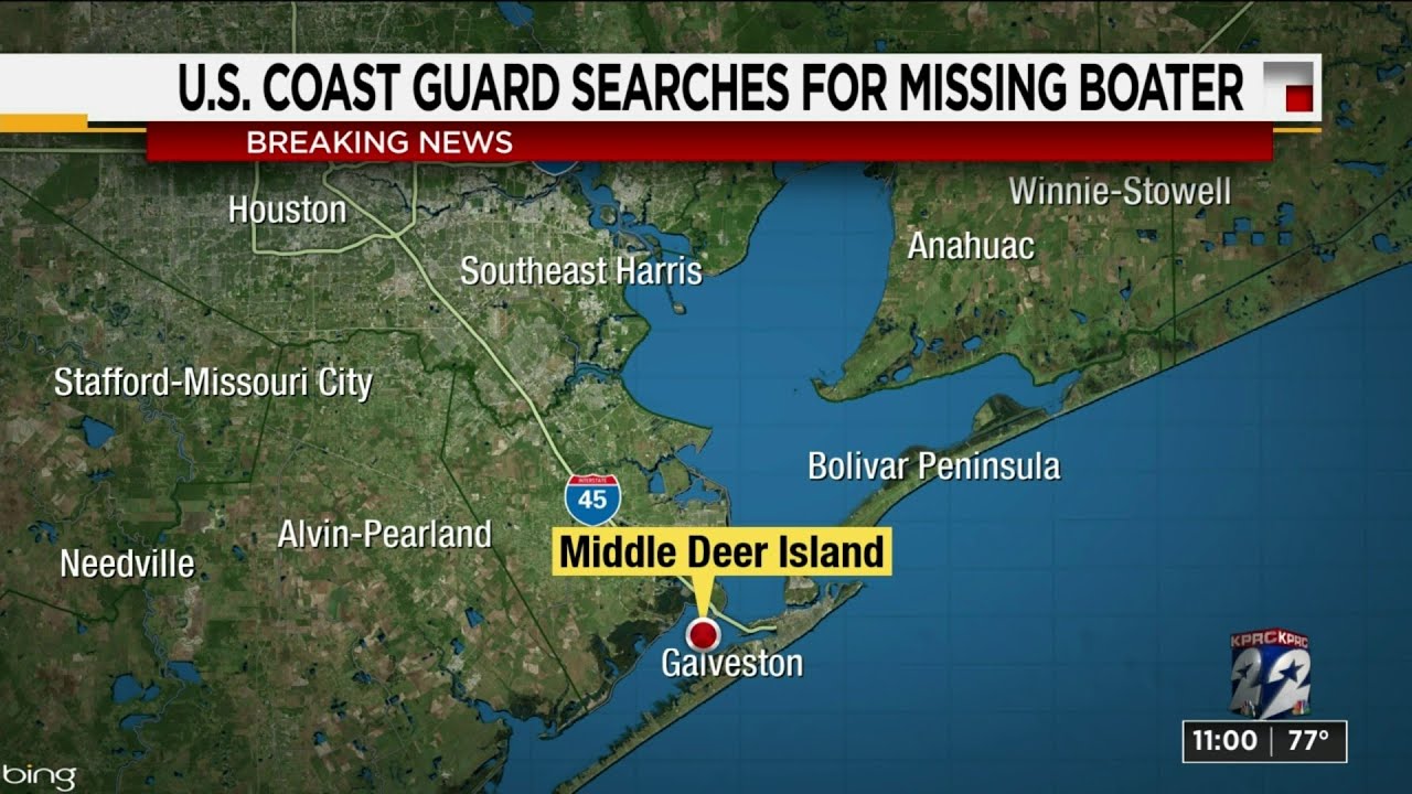 U.S. Coast Guard searches for missing boater near Galveston - YouTube