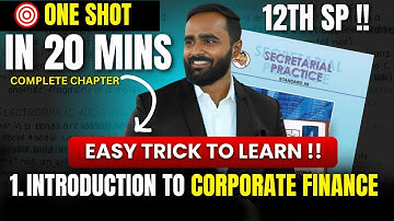 1.INTRODUCTION TO CORPORATE FINANCE|EASY TRICK TO LEARN!!|ONE SHOT |12TH SP|PRADEEP GIRI SIR