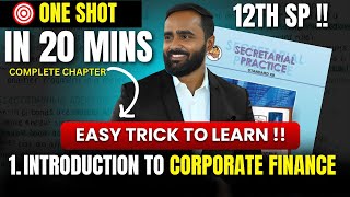 1.INTRODUCTION TO CORPORATE FINANCE|EASY TRICK TO LEARN!!|ONE SHOT |12TH SP|PRADEEP GIRI SIR