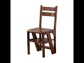 Wooden Folding Library Ladder Chair Kitchen Furniture Step Ladder School Convertible Ladder Chair