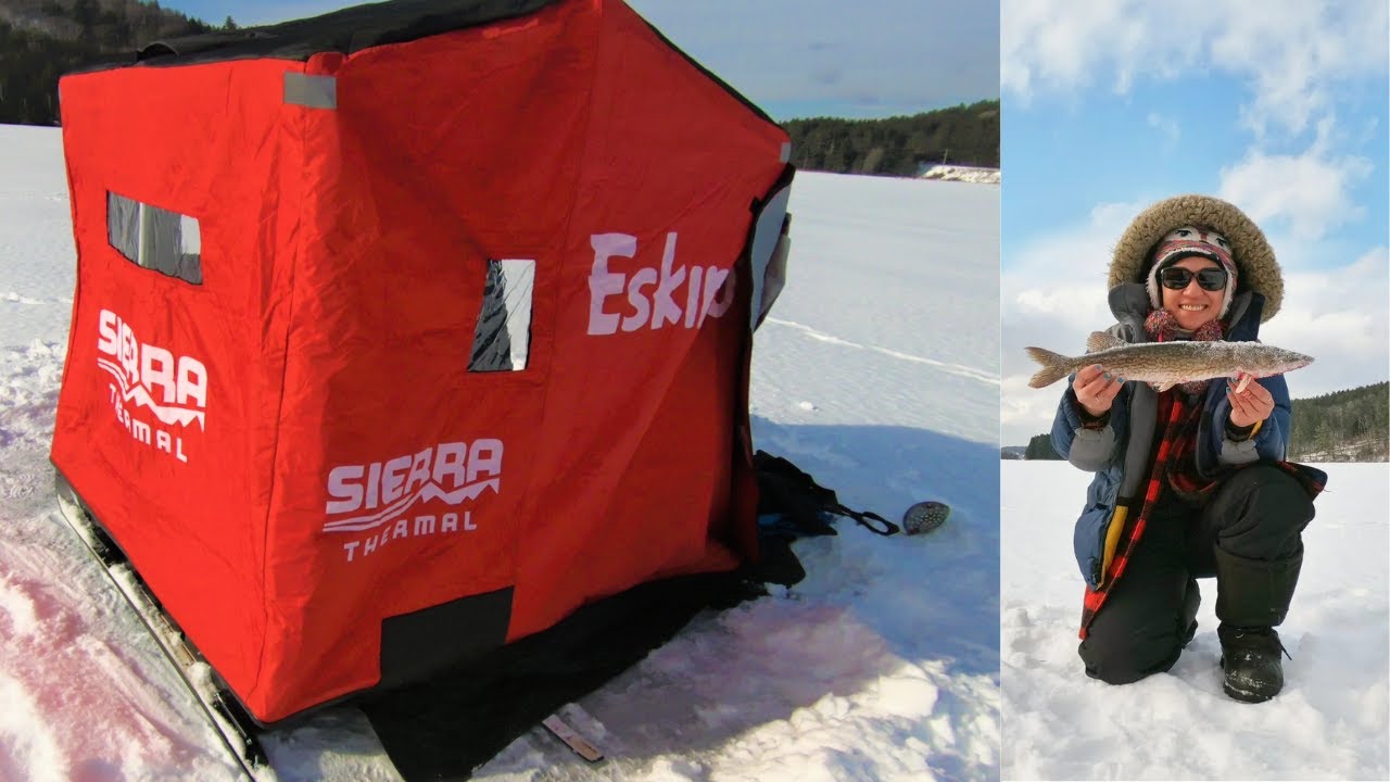 Inside and Outside of Eskimo Sierra Thermal Sled 2-Person Ice