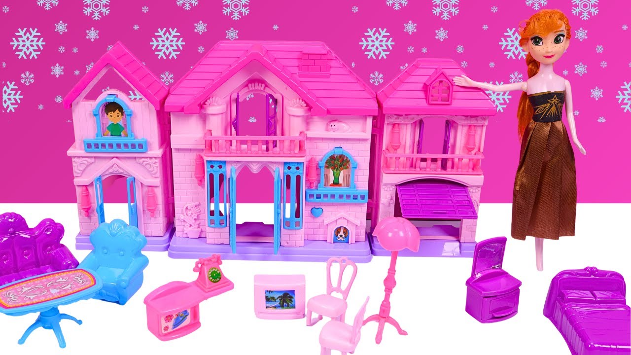 Satisfying With Unboxing Frozen Princess Anna Castle with Mini Bedroom & Sofa Set | Review Toys