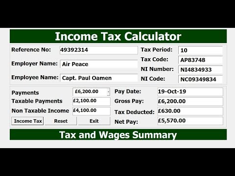 Userform을 사용하여 Excel VBA에서 소득세 및 임금을 계산하는 방법