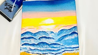 Mini canvas painting ideas// painting tutorials #creativeart #art #satisfying #paintingtutorial