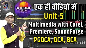 Multimedia with Corel, Premiere, Sound Forge Tutorial Unit 5 | Sound Forge Tutorial By Arvind
