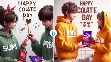 Chocolate Day Ai Photo Editing | HappyChocolate Day Couple T-shirt Name VideoEditing - Bing Ai