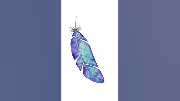 Procreate Watercolor Feathers Art #shorts