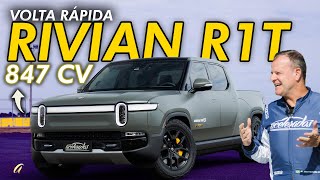 A PICAPE MAIS RÁPIDA DO MUNDO NA VOLTA RÁPIDA! Rivian R1T de 847 cv encara a pista com Rubinho