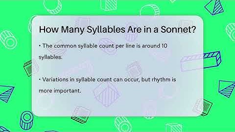 How Many Syllables Are in a Sonnet? - Tales And Texts