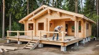 Old Man Builds a Log Cabin from Scratch in Alaska’s Snowstorm | Start to Finish @ThisIsMyAlaska