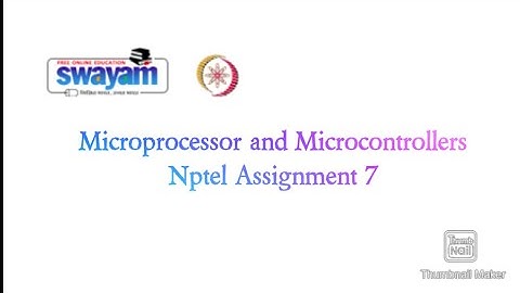 Microprocessor and Microcontrollers NPTEL Assignment 7 answers 2021 ||  #nptel2021