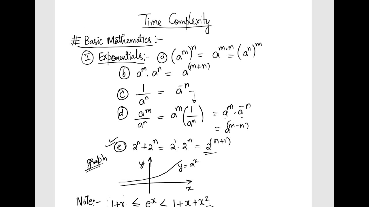 1. time complexity || basic mathematics required for time complexity ...